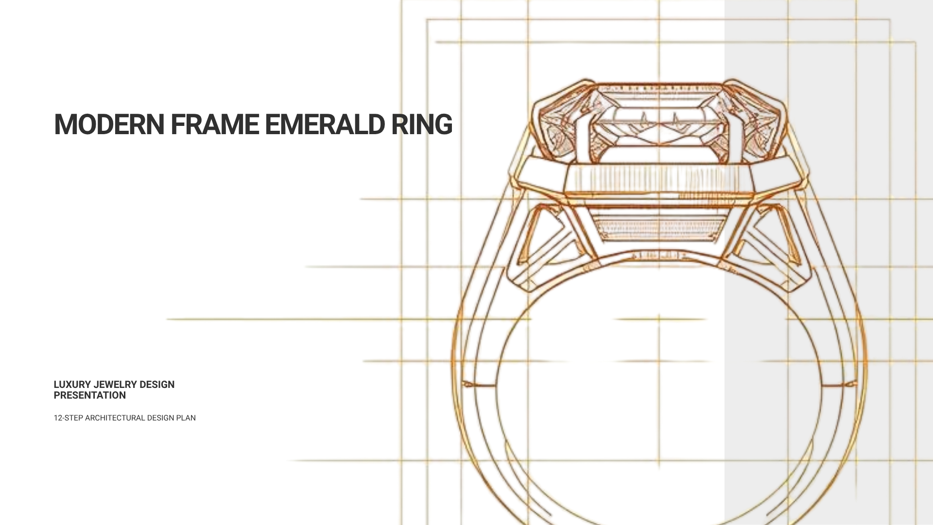 Modern Frame Emerald Ring — Minimal Architectural Luxury Design Concept
