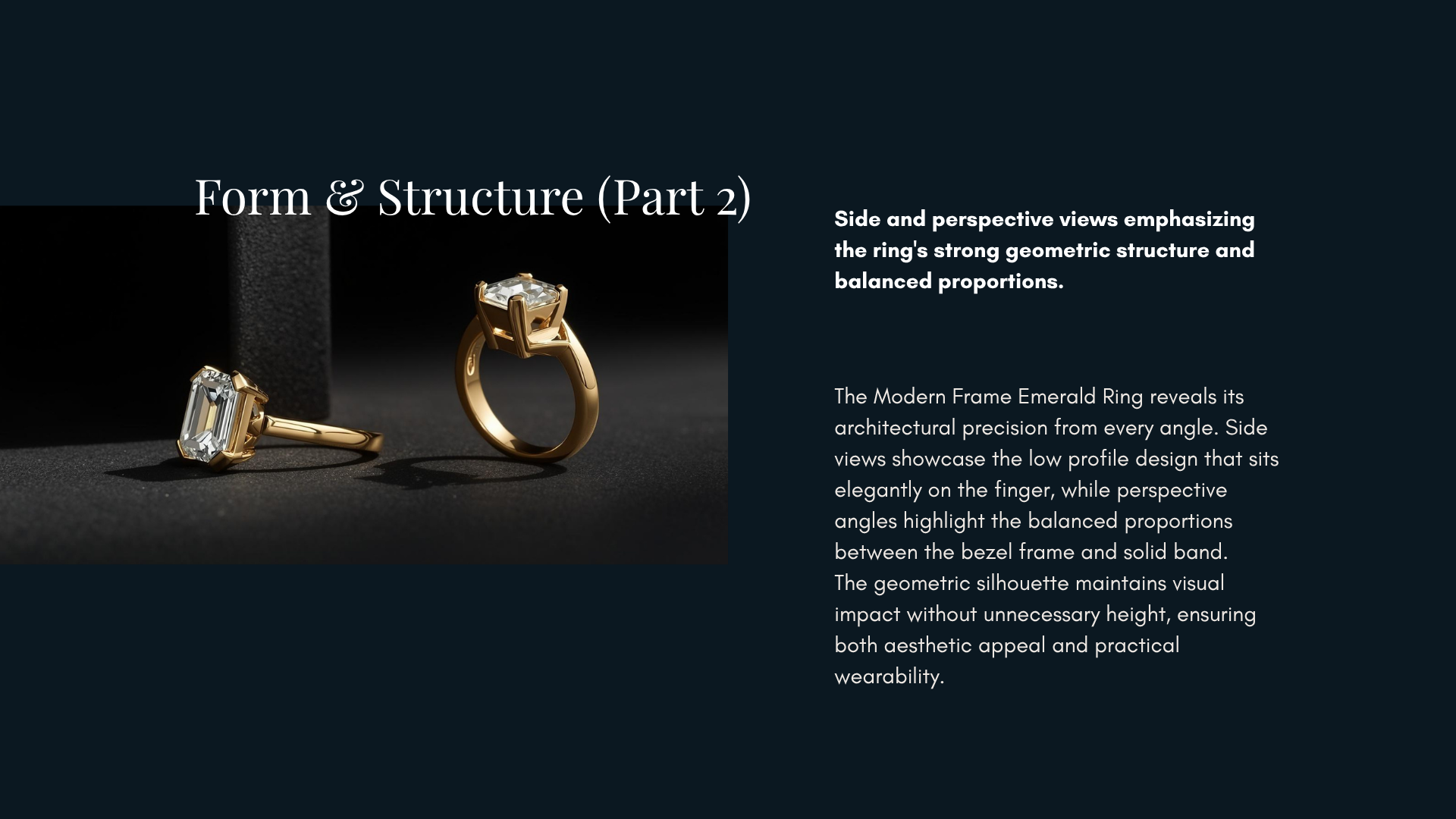 Modern Frame Emerald Ring — Architectural Precision Luxury Design Concept