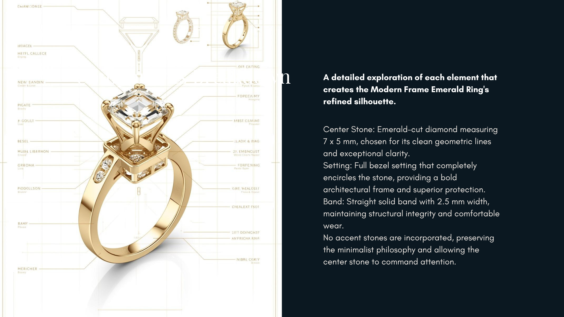 Modern Frame Emerald Ring — Architectural Precision Luxury Design Concept