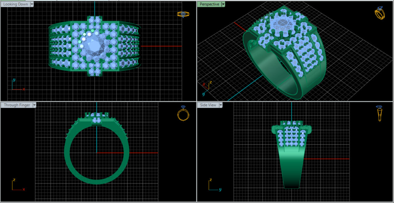 ✨ Women's Pavé Diamond Ring — Luxury Elegant Ring CAD Design Architecture (Digital Download)