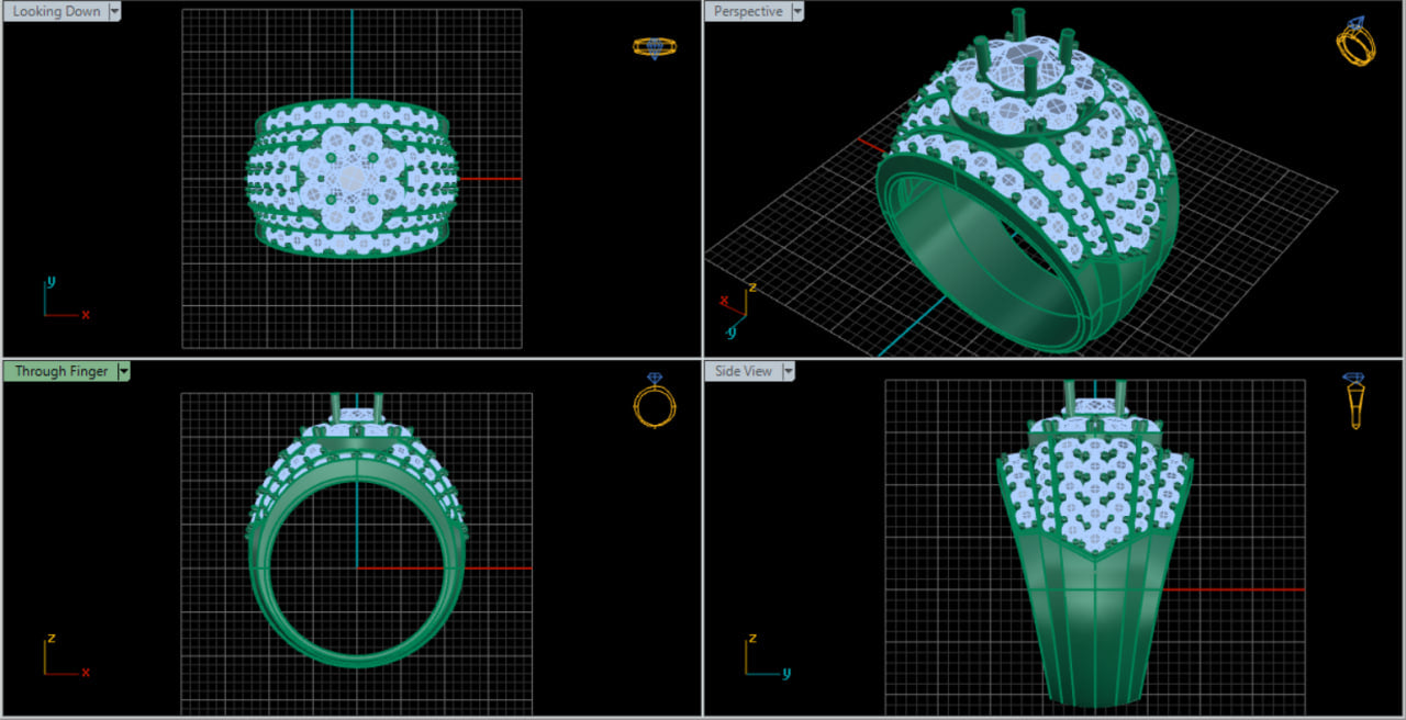 ✨ Women's Luxury Halo Diamond Ring — 6.3mm Center Stone Multi-Layer Pavé CAD Design Architecture 3DM (Digital Download)