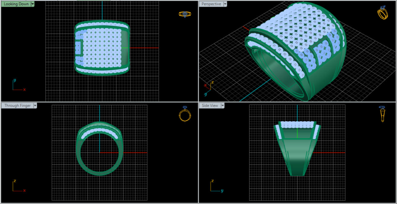 ✨ Women's Luxury Wide Band Micro Pavé Diamond Ring — Premium CAD Design Architecture 3DM (Digital Download)