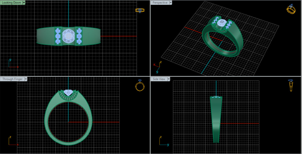 ✨ Women's Pavé Diamond Ring — Luxury Elegant Classic Ring CAD Design Architecture (Digital Download)